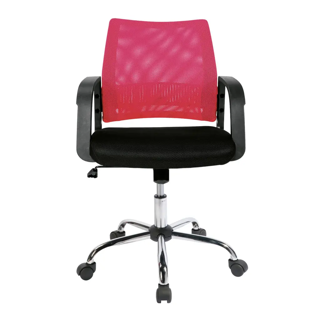 Nautilus Designs Calypso Medium Mesh Back Task Operator Office Chair With Fixed Arms Raspberry - BCM/F1204/RB