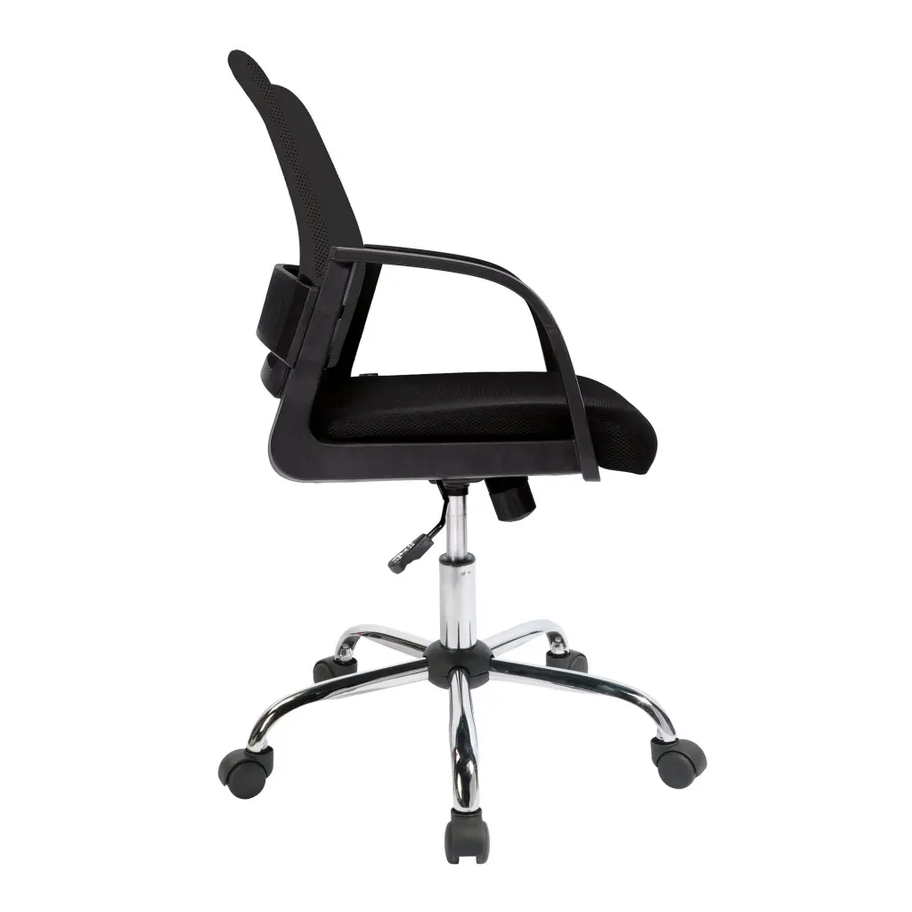 Nautilus Designs Calypso Medium Mesh Back Task Operator Office Chair With Fixed Arms Black - BCM/F1204/BK