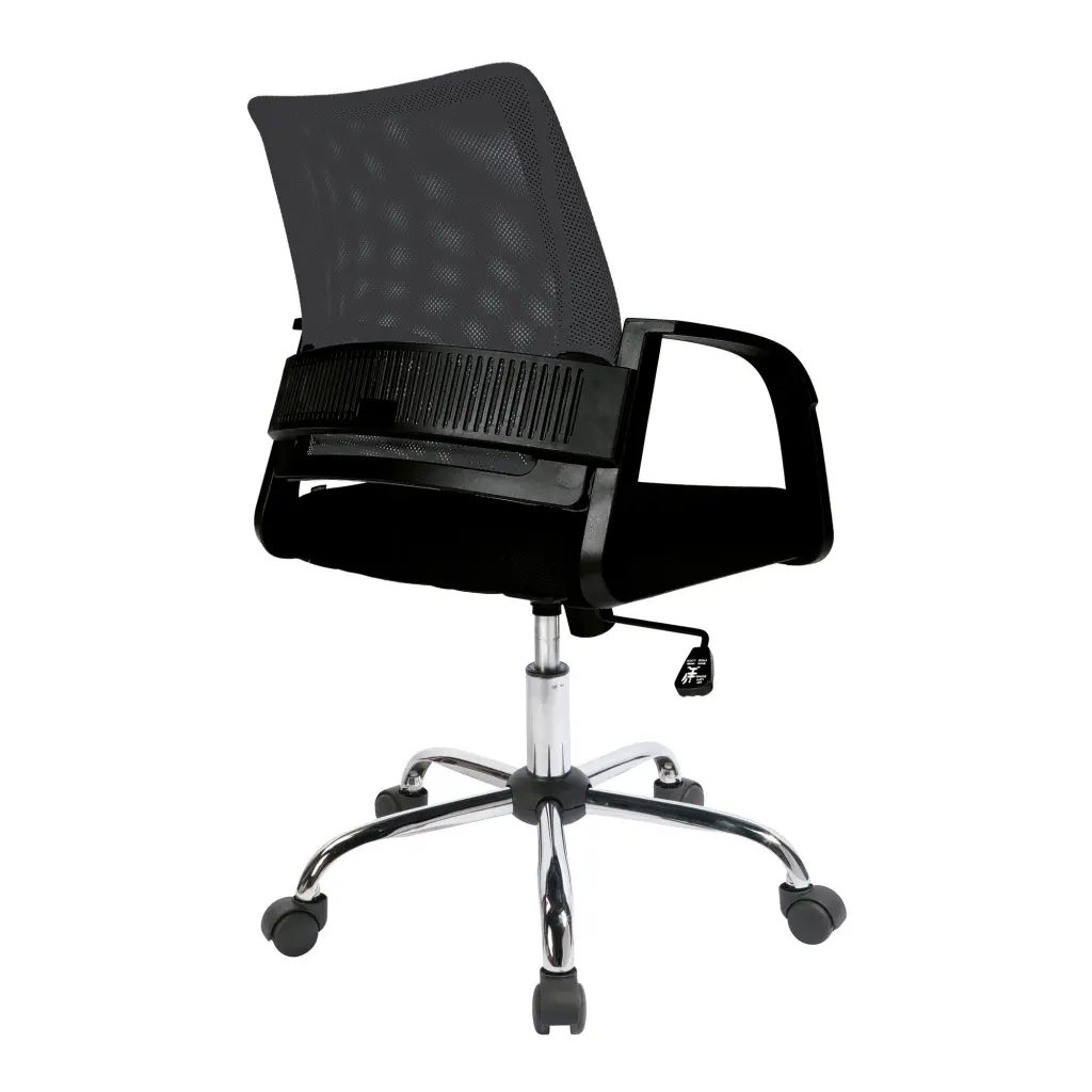 Nautilus Designs Calypso Medium Mesh Back Task Operator Office Chair With Fixed Arms Black - BCM/F1204/BK