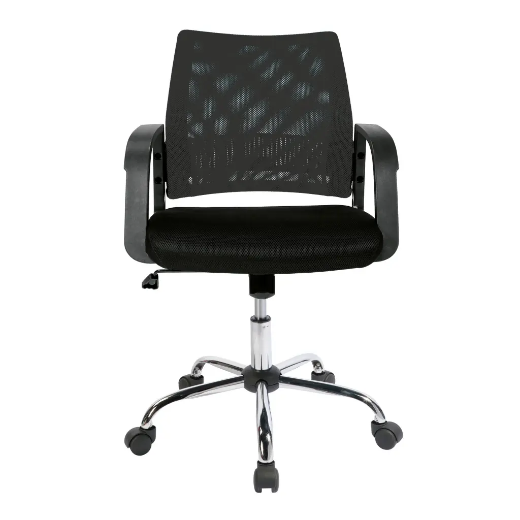 Nautilus Designs Calypso Medium Mesh Back Task Operator Office Chair With Fixed Arms Black - BCM/F1204/BK