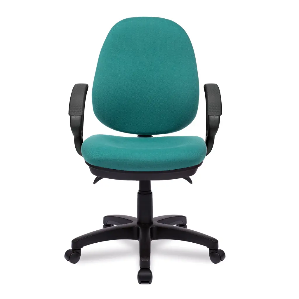 Nautilus Designs Java 300 Medium Back Synchronous Triple Lever Fabric Operator Office Chair With Fixed Arms Green - BCF/P606/GN/A