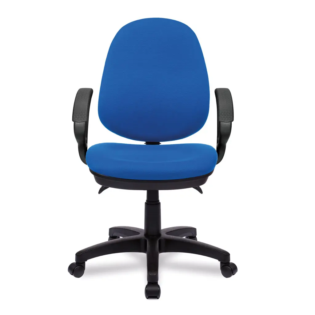 Nautilus Designs Java 300 Medium Back Synchronous Triple Lever Fabric Operator Office Chair With Fixed Arms Blue - BCF/P606/BL/A