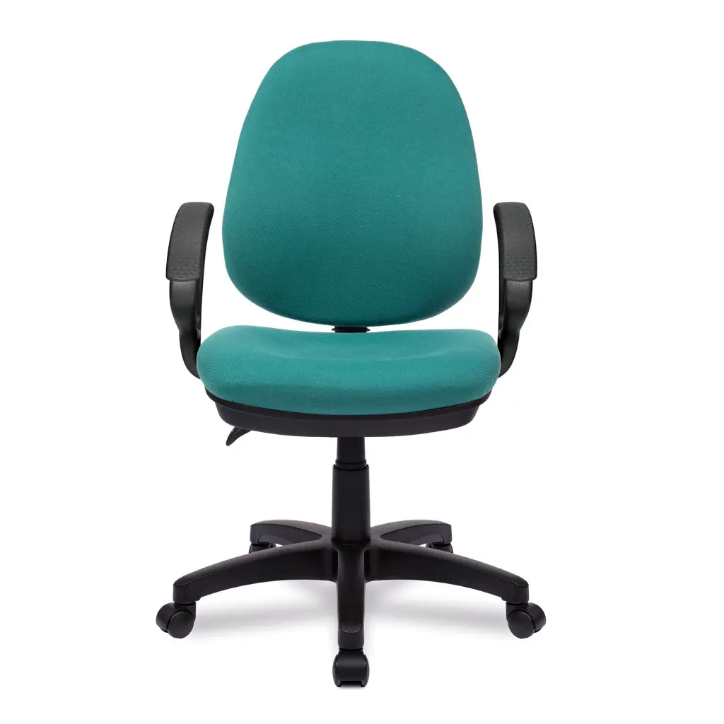 Nautilus Designs Java 200 Medium Back Twin Lever Fabric Operator Office Chair With Fixed Arms Green - BCF/P505/GN/A