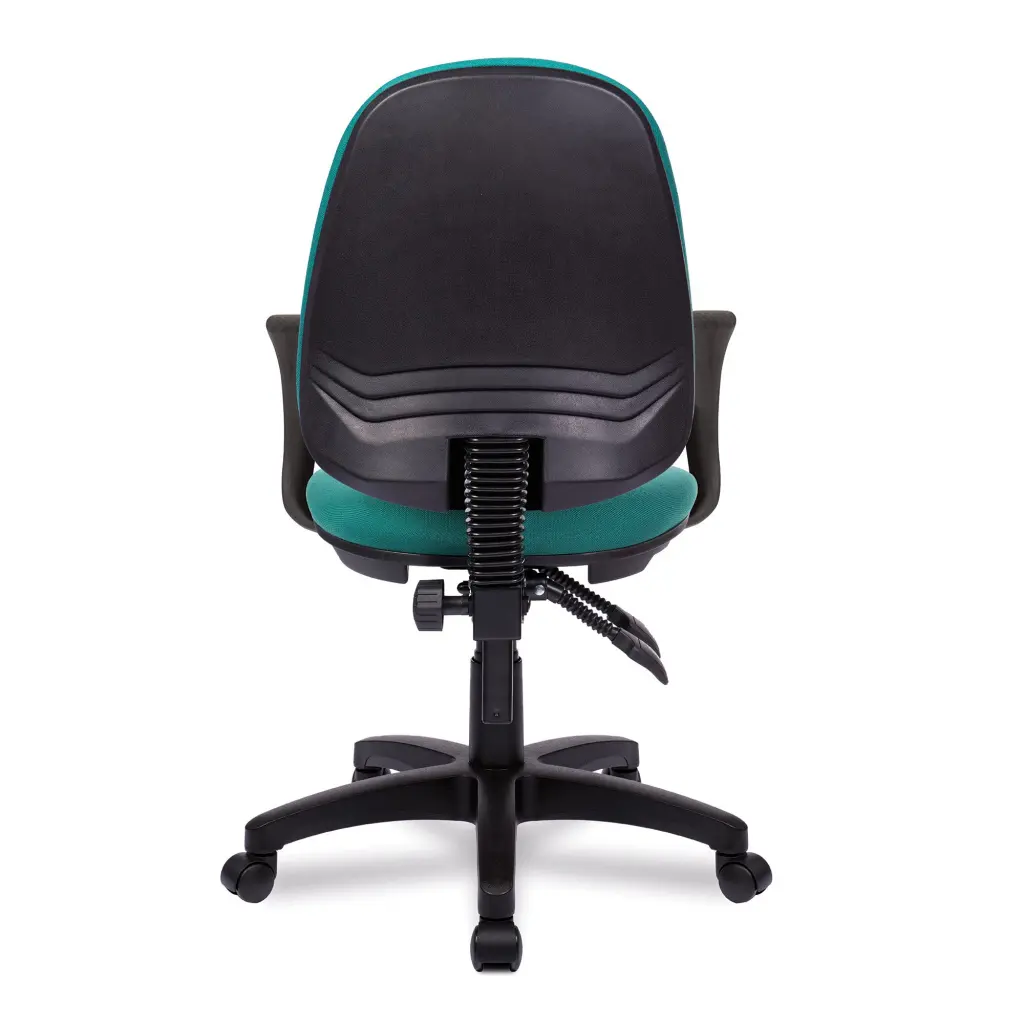 Nautilus Designs Java 200 Medium Back Twin Lever Fabric Operator Office Chair With Fixed Arms Green - BCF/P505/GN/A