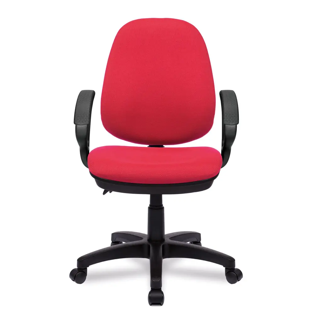 Nautilus Designs Java 200 Medium Back Twin Lever Fabric Operator Office Chair With Fixed Arms Red - BCF/P505/RD/A