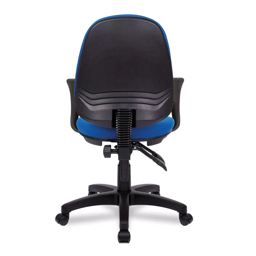 Nautilus Designs Java 200 Medium Back Twin Lever Fabric Operator Office Chair With Fixed Arms Blue - BCF/P505/BL/A