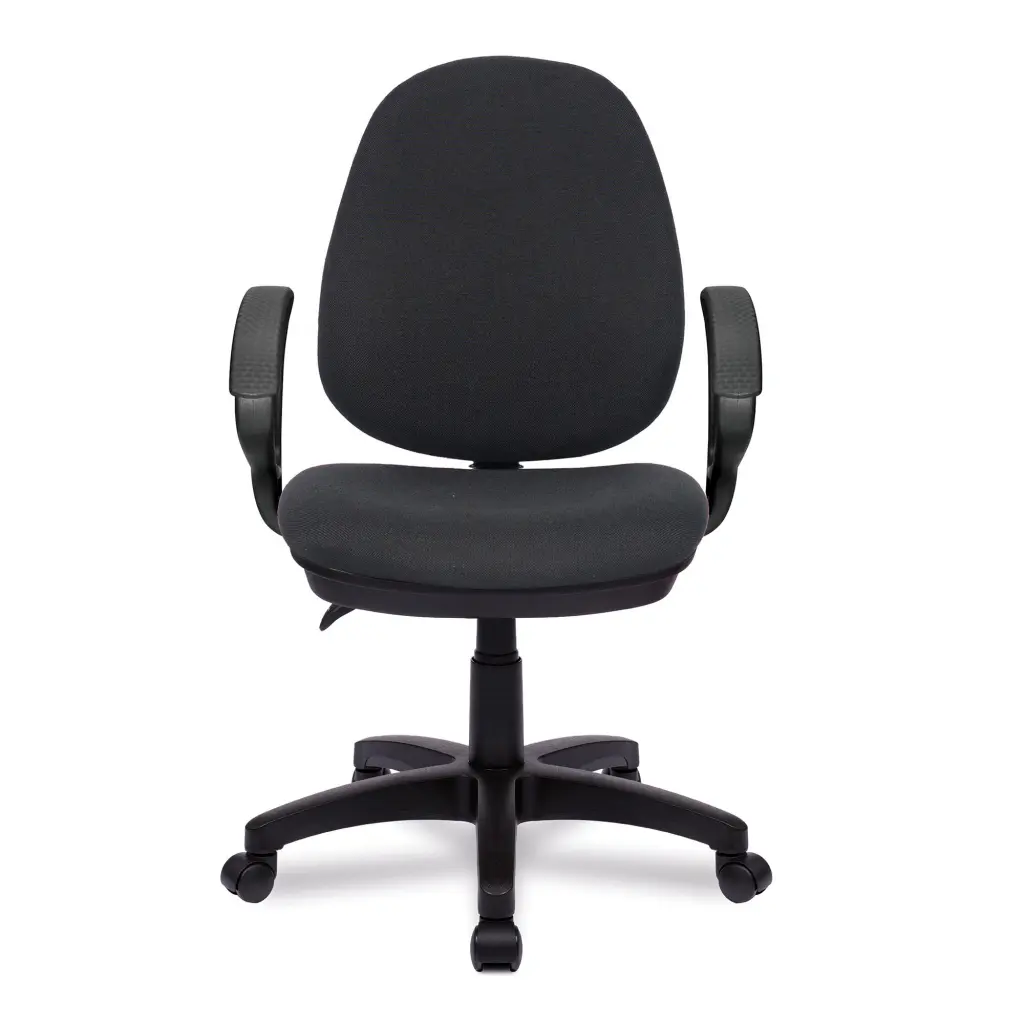 Nautilus Designs Java 200 Medium Back Twin Lever Fabric Operator Office Chair With Fixed Arms Black - BCF/P505/BK/A