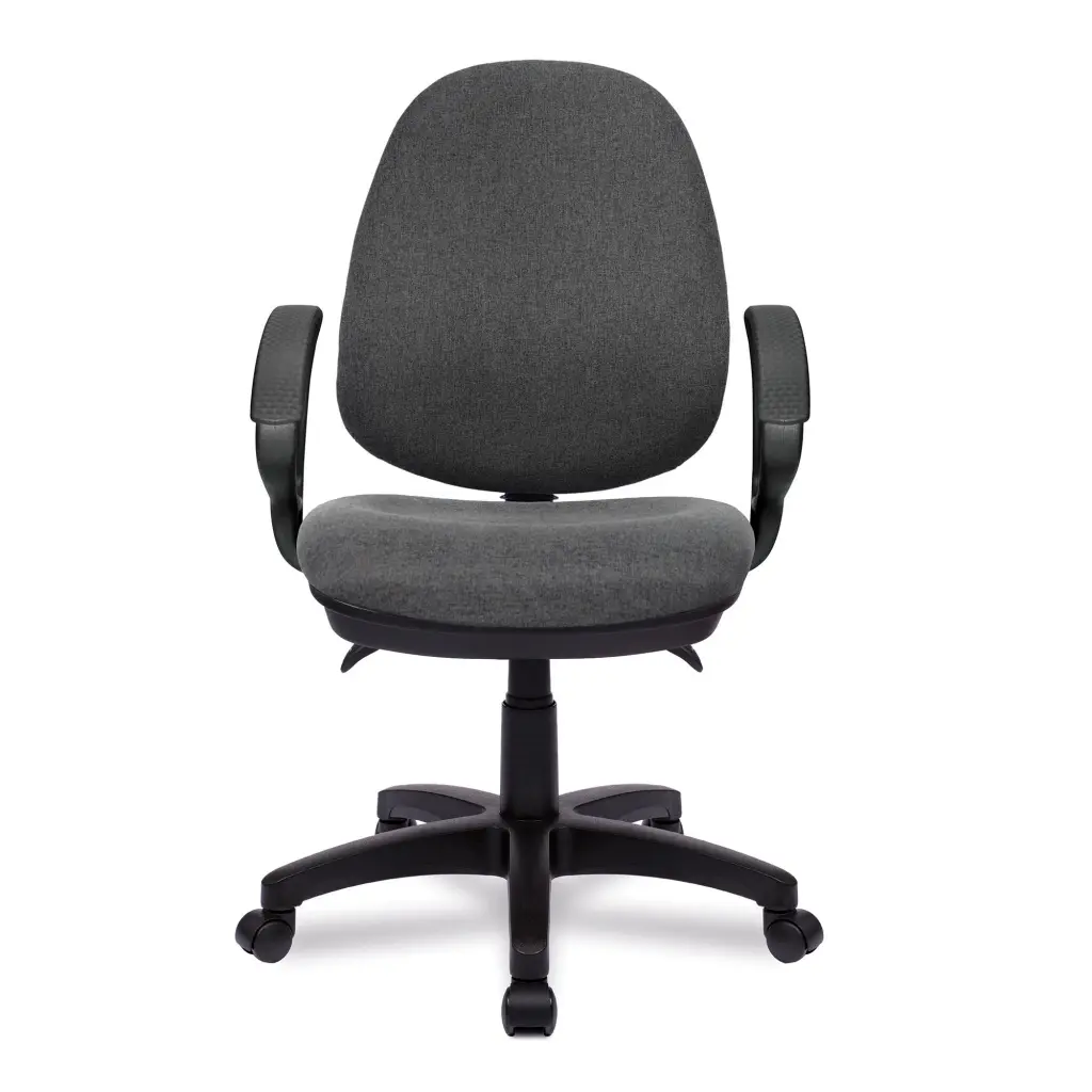 Nautilus Designs Java 300 Medium Back Synchronous Triple Lever Fabric Operator Office Chair With Fixed Arms Grey - BCF/P606/GY/A