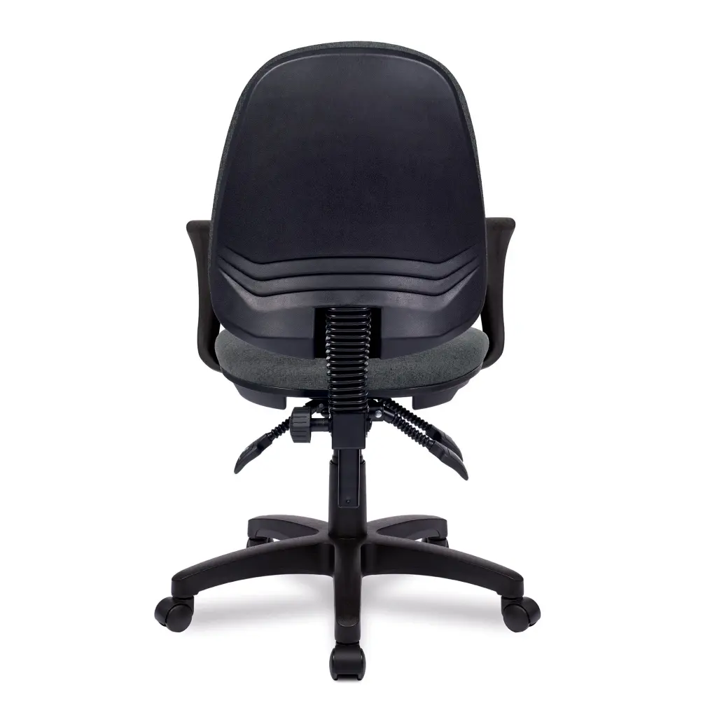 Nautilus Designs Java 300 Medium Back Synchronous Triple Lever Fabric Operator Office Chair With Fixed Arms Grey - BCF/P606/GY/A