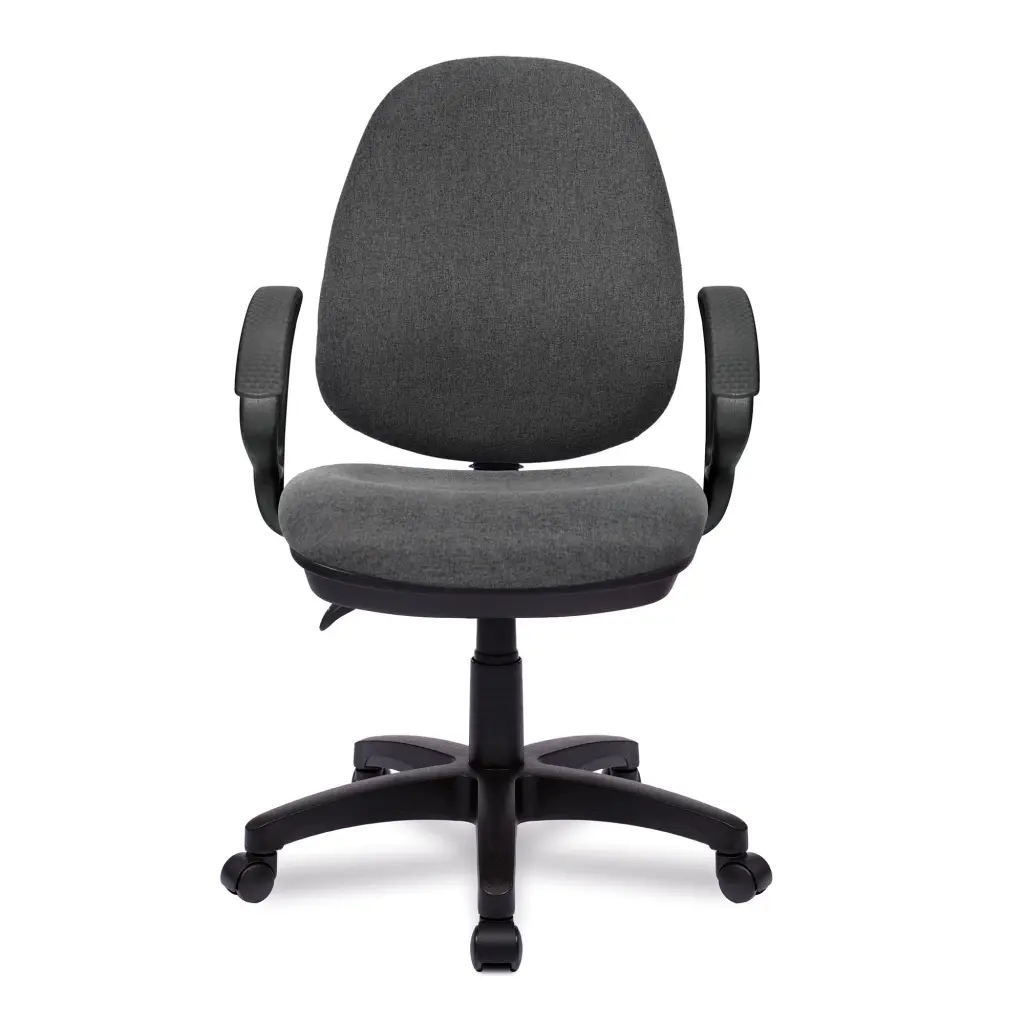 Nautilus Designs Java 200 Medium Back Twin Lever Fabric Operator Office Chair With Fixed Arms Grey - BCF/P505/GY/A