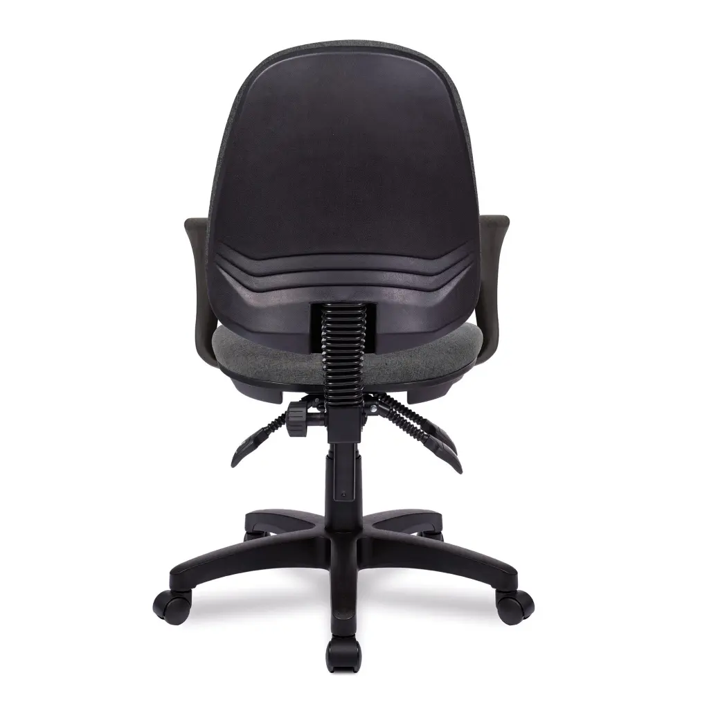 Nautilus Designs Java 200 Medium Back Twin Lever Fabric Operator Office Chair With Fixed Arms Grey - BCF/P505/GY/A