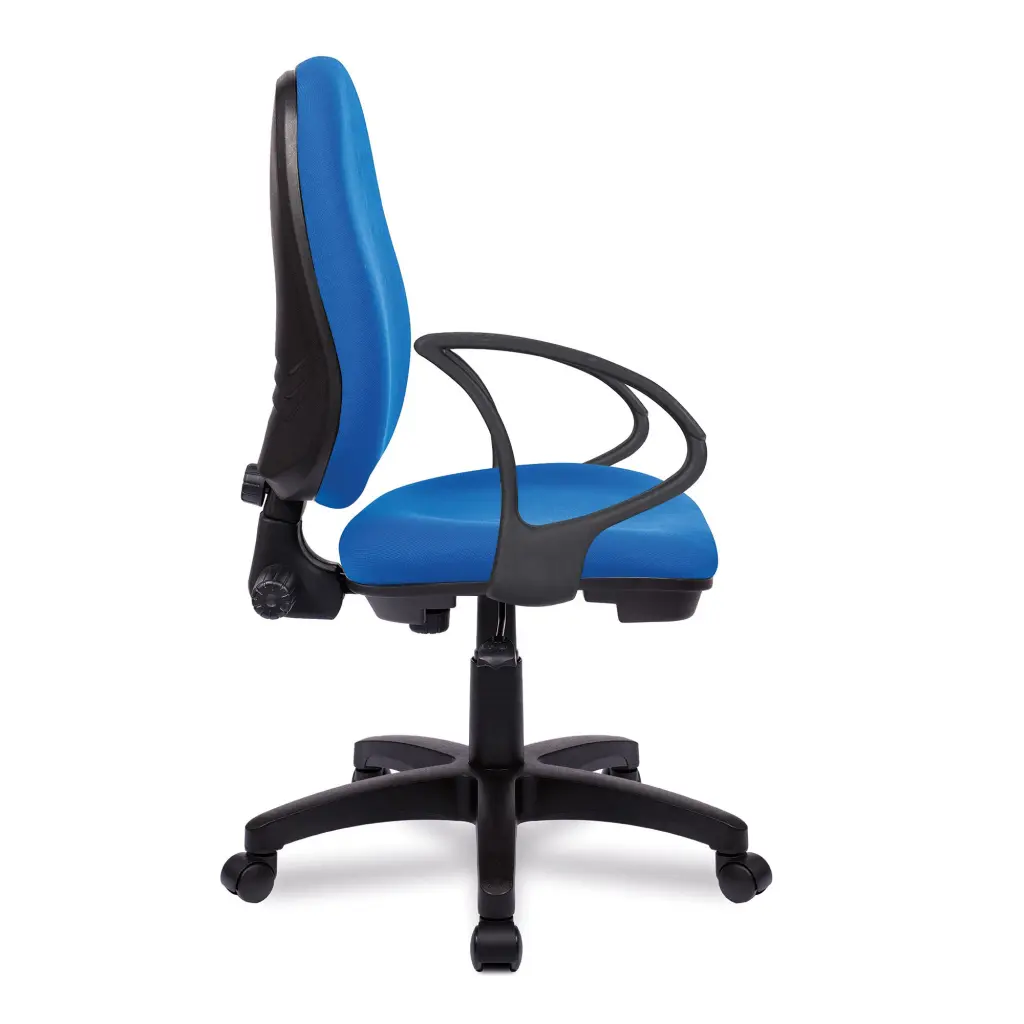 Nautilus Designs Java 100 Medium Back Single Lever Fabric Operator Office Chair With Fixed Arms Blue - BCF/I300/BL/A