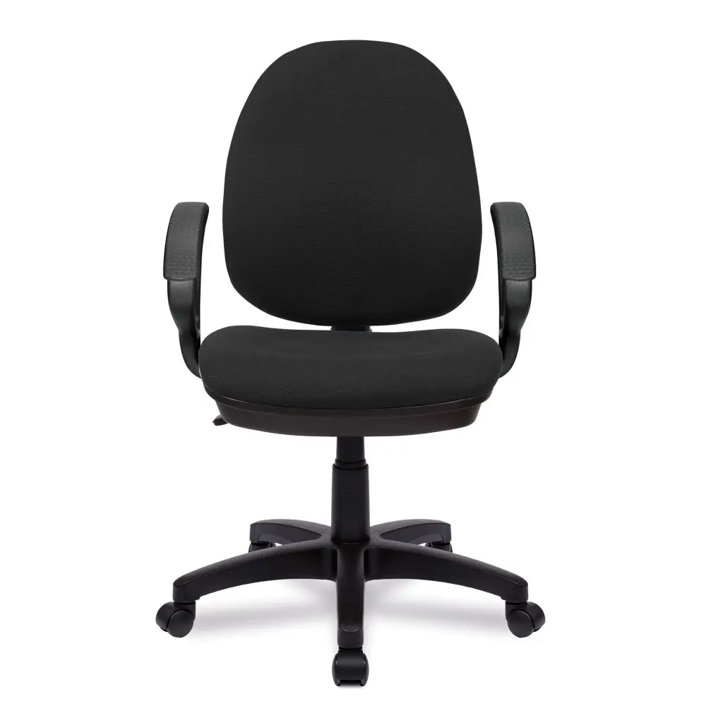 Nautilus Designs Java 100 Medium Back Single Lever Fabric Operator Office Chair With Fixed Arms Black - BCF/I300/BK/A