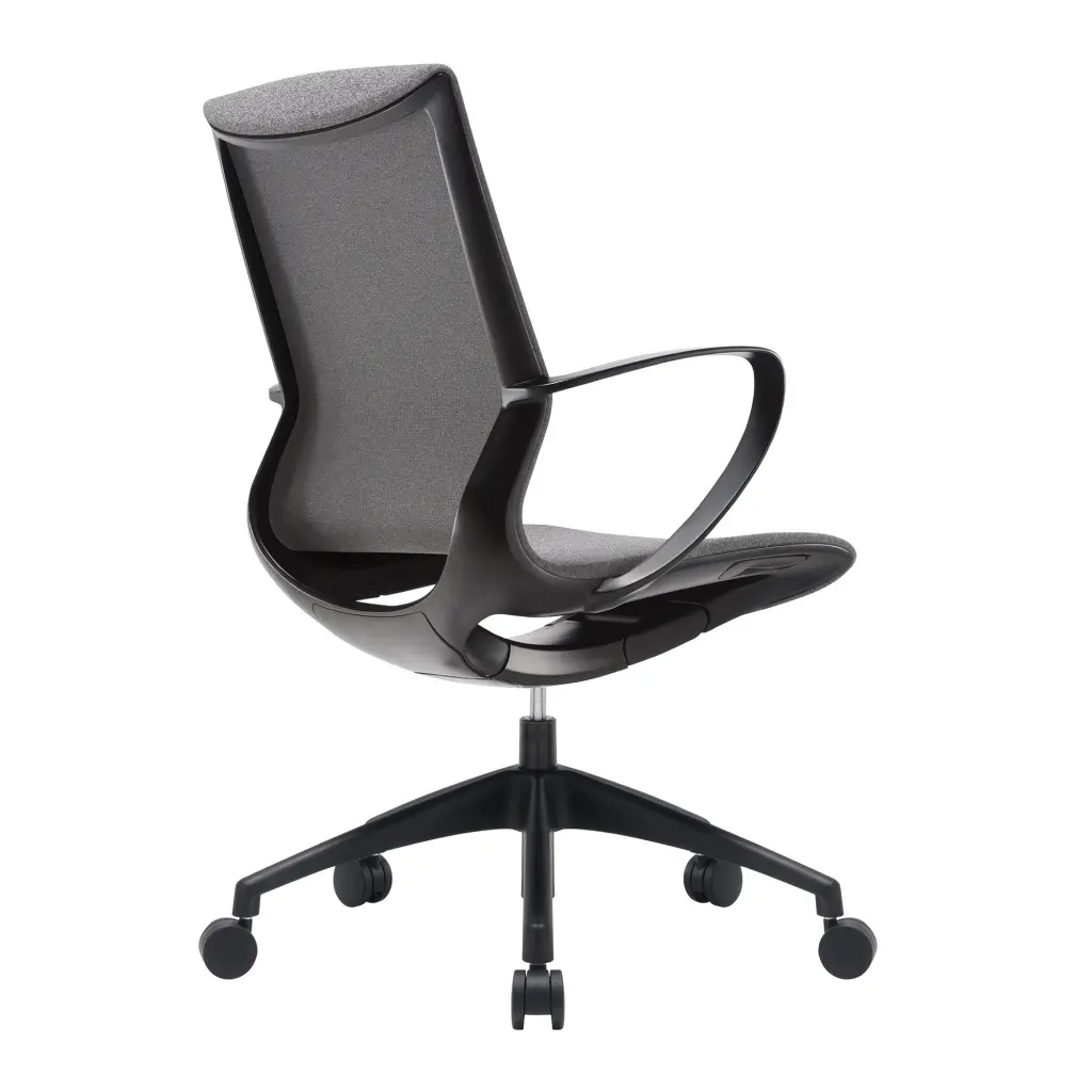 Nautilus Designs Aeros Medium Back Executive Task Office Chair With Weight Activated Auto Balance Mechanism and Fixed Arms Grey - BCF/U370/GY