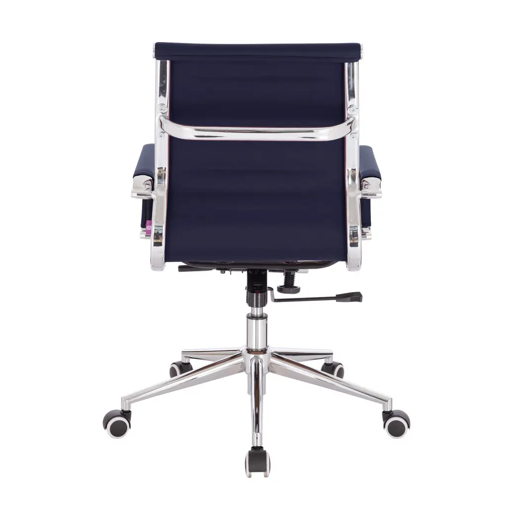 Nautilus Designs Aura Contemporary Medium Back Bonded Leather Executive Office Chair With Fixed Arms Blue - BCL/8003/BL