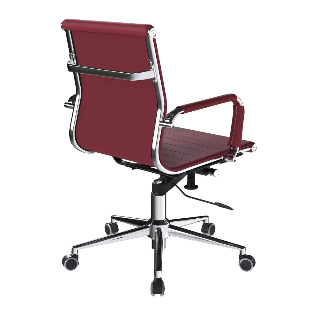 Nautilus Designs Aura Contemporary Medium Back Bonded Leather Executive Office Chair With Fixed Arms Red - BCL/8003/OX