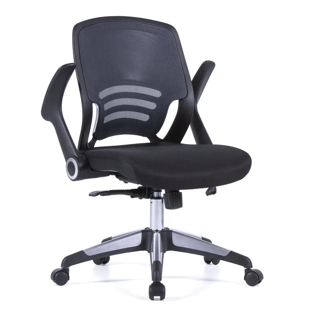 Nautilus Designs Graphite Medium Back Mesh Task Operator Office Chair With Folding Arms Grey - BCM/F560/GY