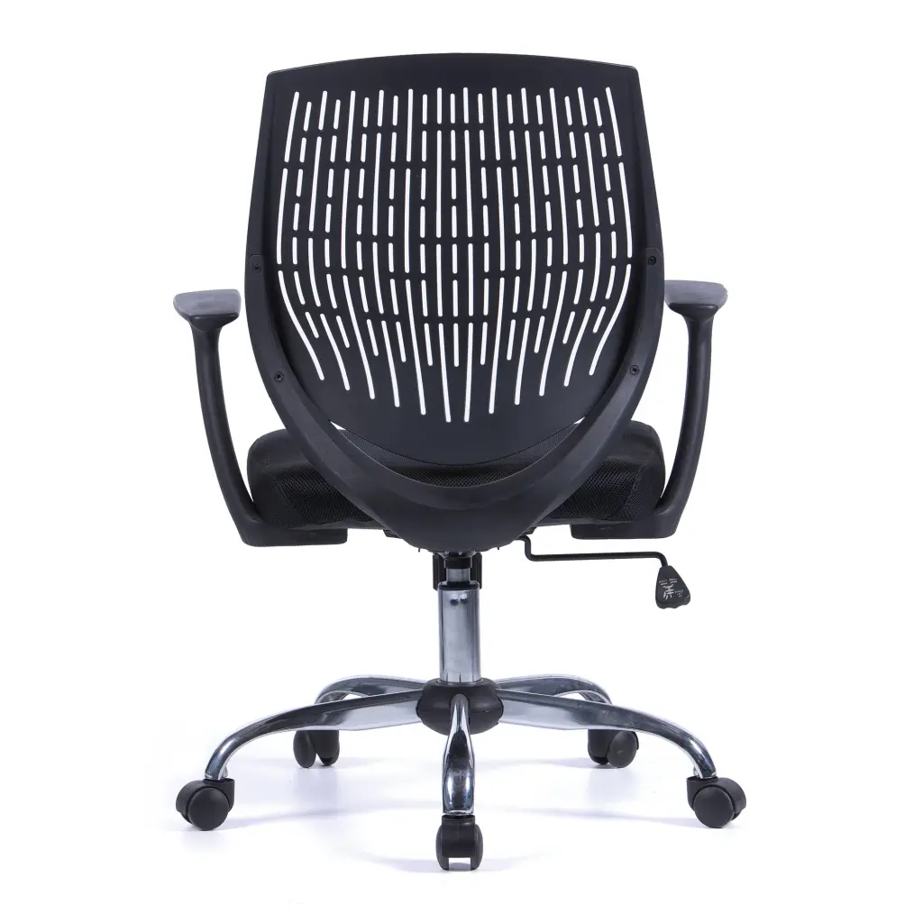 Nautilus Designs Ultra Medium Back Sturdy and Flexible Designer Task Office Chair With Arms Black - BCP/F590/BK