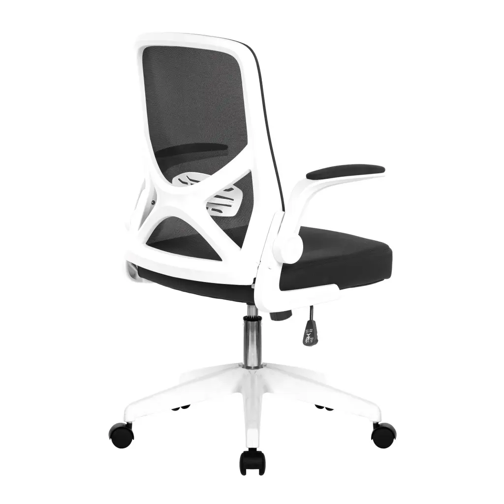 Nautilus Designs Oyster Medium Back Mesh Task Operator Office Chair With Folding Ams Black - BCM/K523/WH-BK