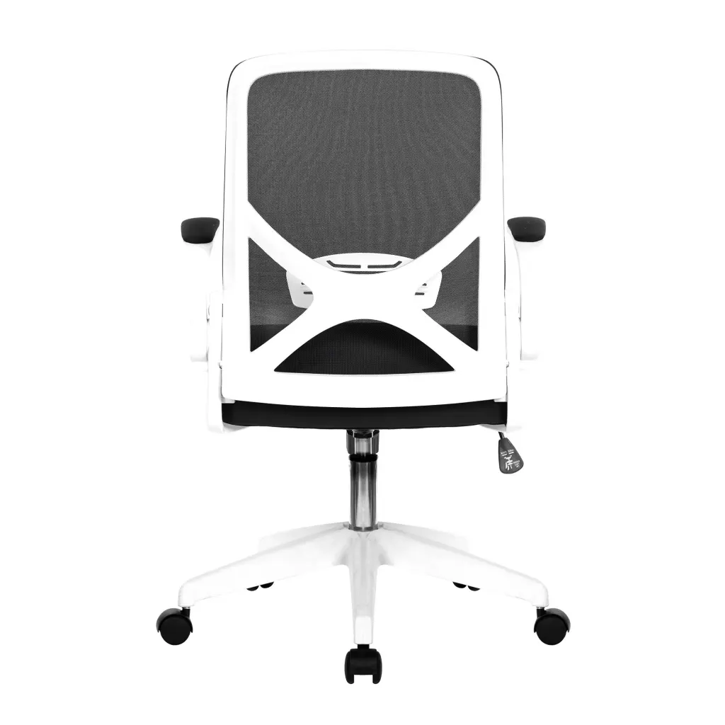 Nautilus Designs Oyster Medium Back Mesh Task Operator Office Chair With Folding Ams Black - BCM/K523/WH-BK