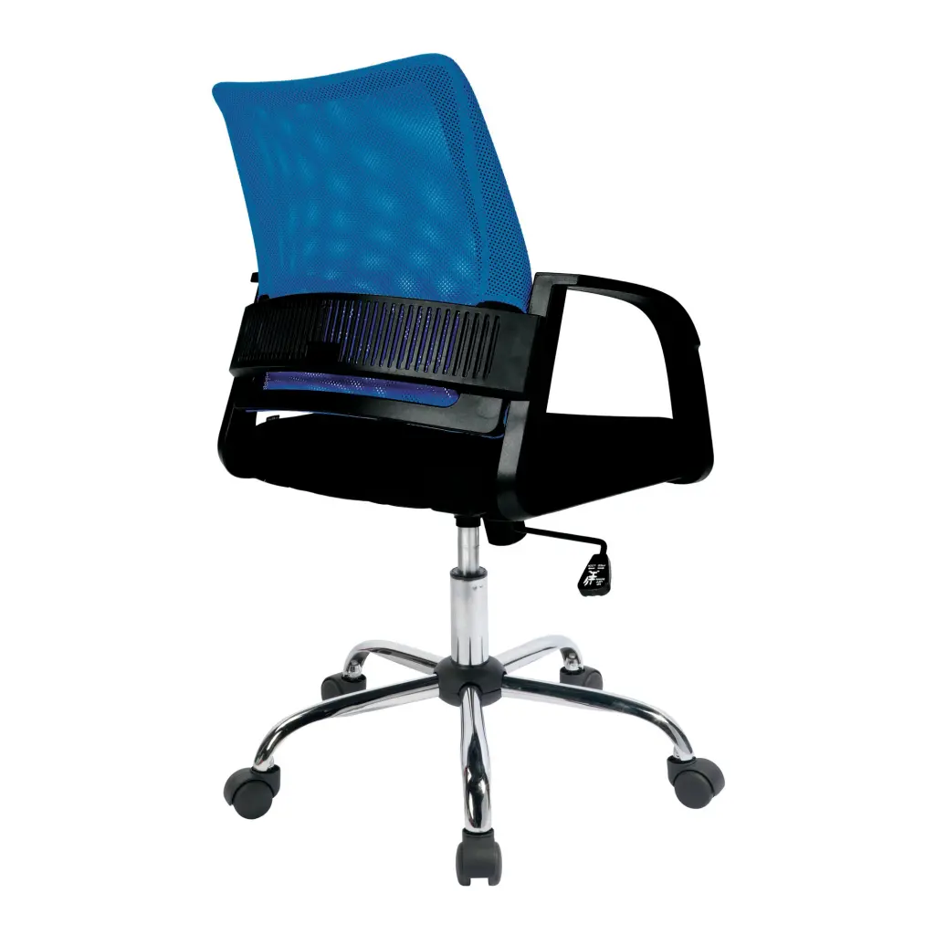 Nautilus Designs Calypso Medium Mesh Back Task Operator Office Chair With Fixed Arms Blue - BCM/F1204/BL