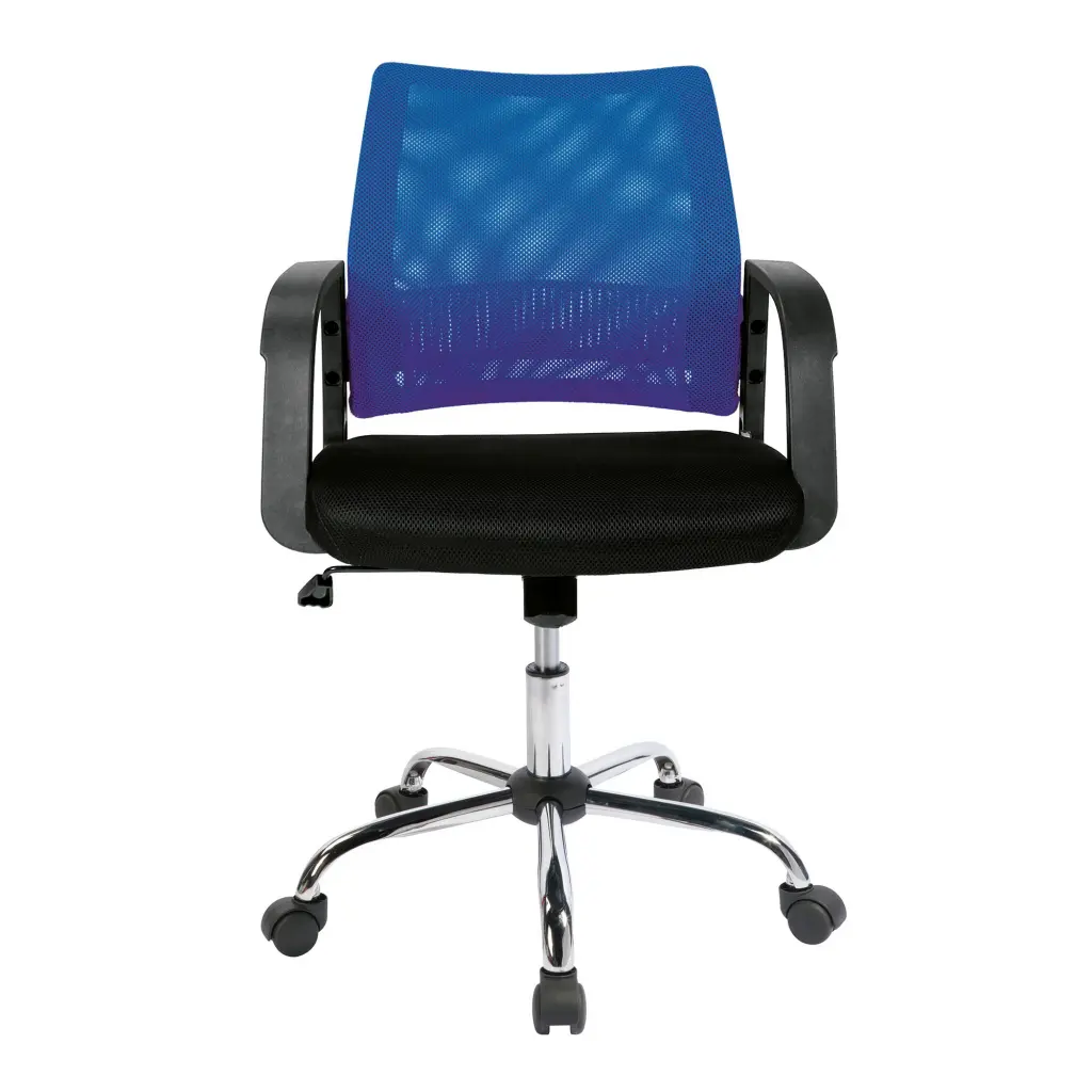 Nautilus Designs Calypso Medium Mesh Back Task Operator Office Chair With Fixed Arms Blue - BCM/F1204/BL