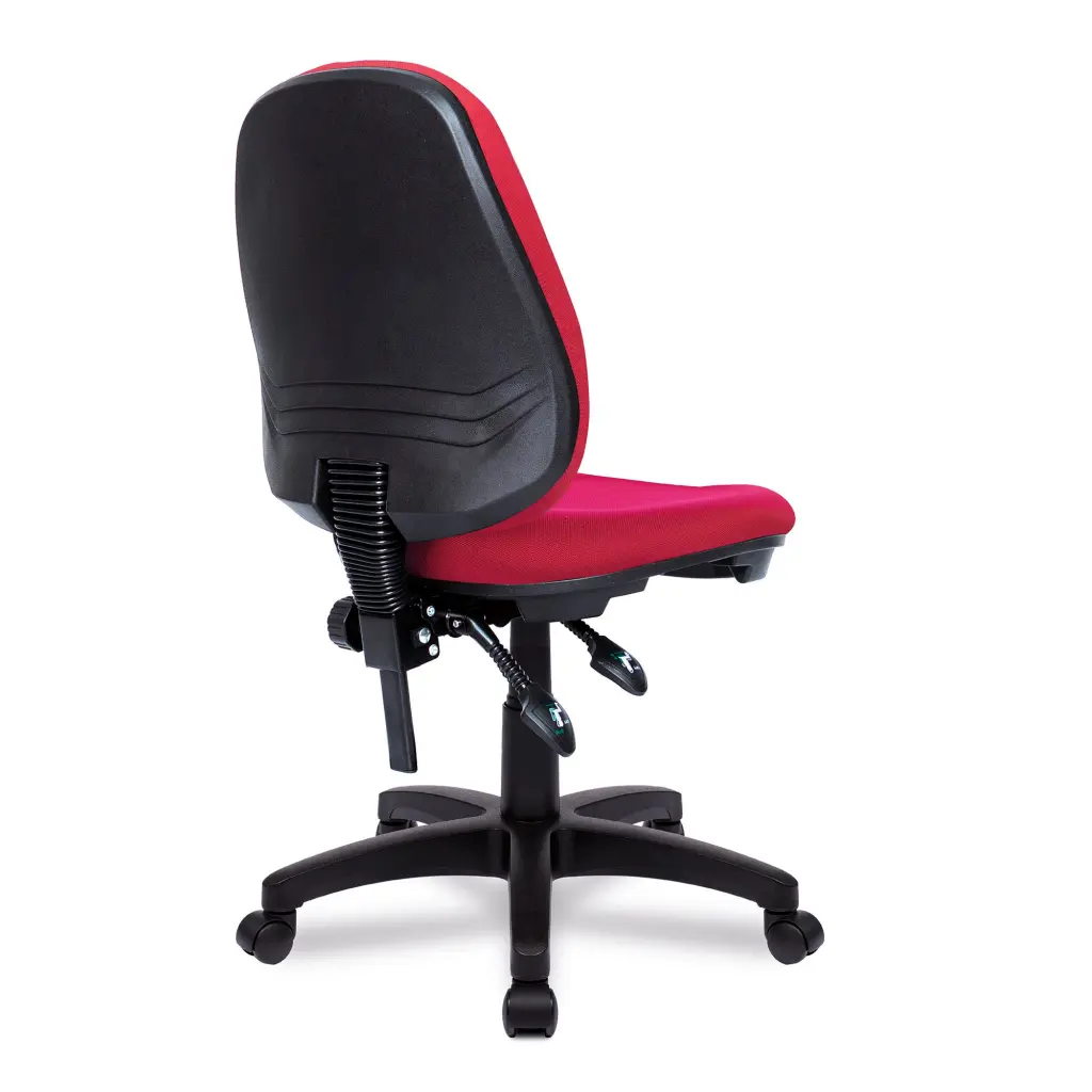 Nautilus Designs Java 300 Medium Back Synchronous Triple Lever Fabric Operator Office Chair Without Arms Red - BCF/P606/RD