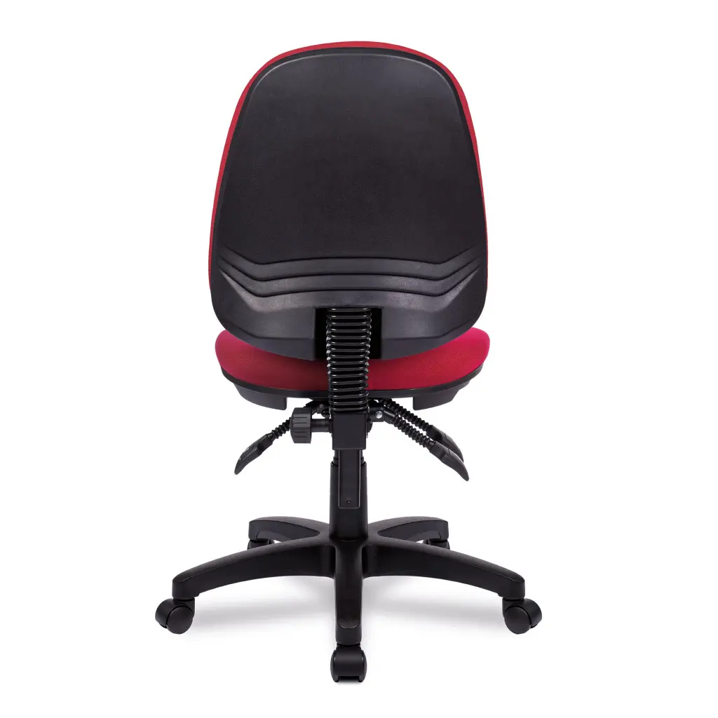 Nautilus Designs Java 300 Medium Back Synchronous Triple Lever Fabric Operator Office Chair Without Arms Red - BCF/P606/RD