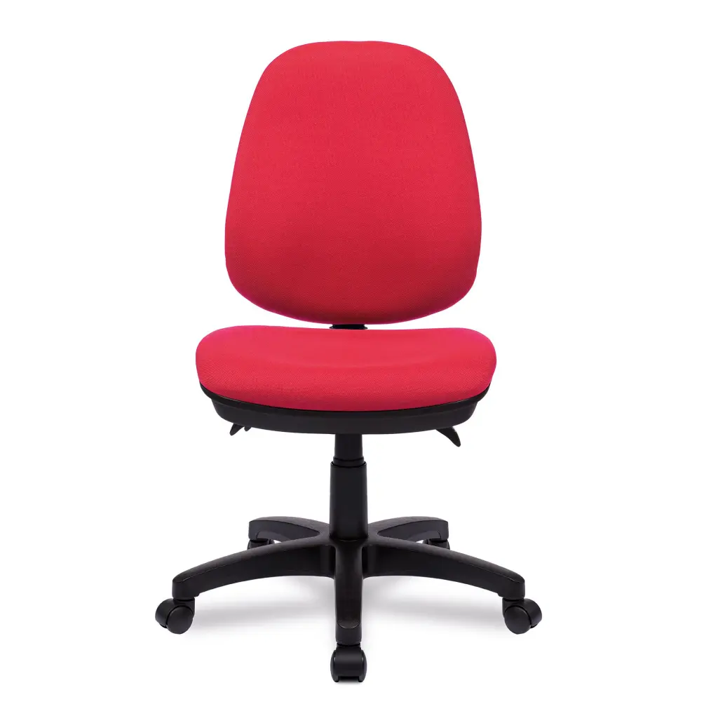 Nautilus Designs Java 300 Medium Back Synchronous Triple Lever Fabric Operator Office Chair Without Arms Red - BCF/P606/RD