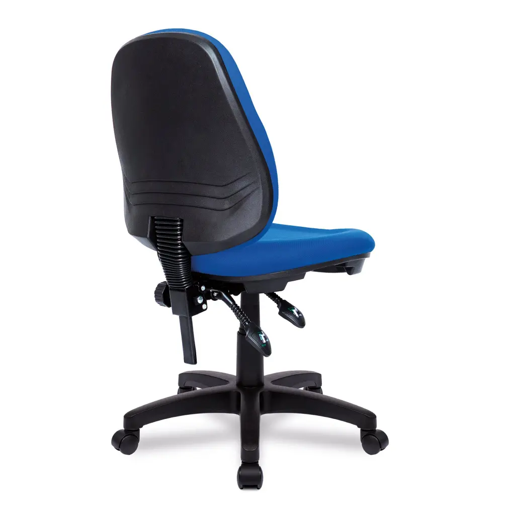 Nautilus Designs Java 300 Medium Back Synchronous Triple Lever Fabric Operator Office Chair Without Arms Blue - BCF/P606/BL