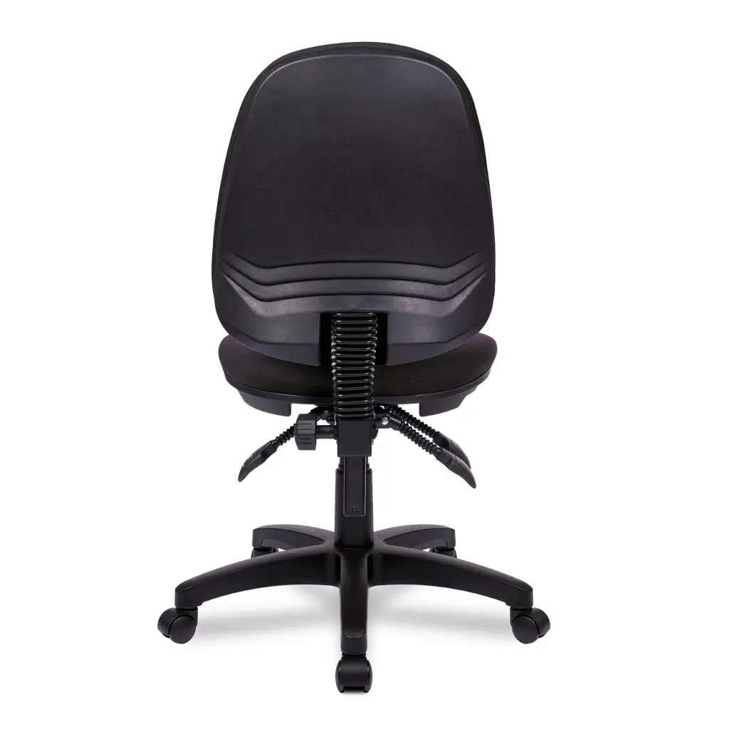 Nautilus Designs Java 300 Medium Back Synchronous Triple Lever Fabric Operator Office Chair Without Arms Black - BCF/P606/BK