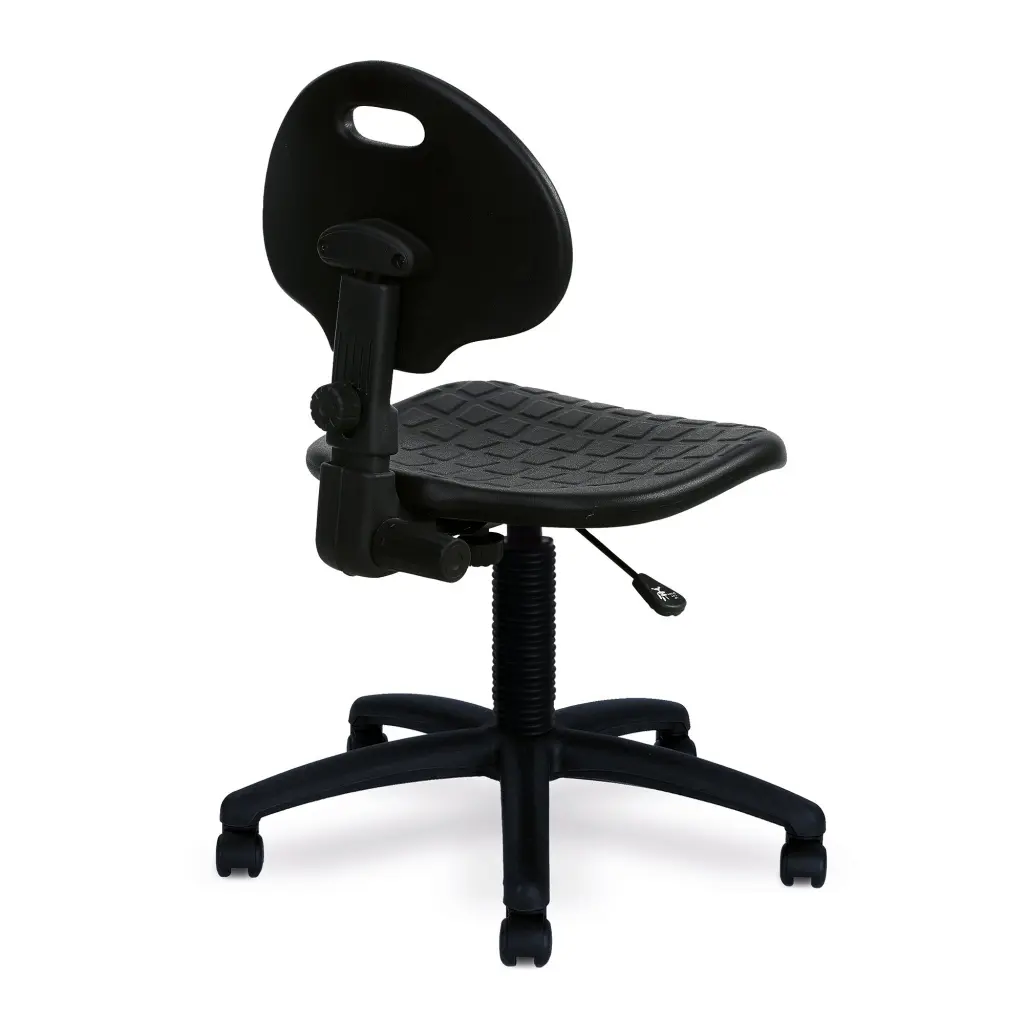 Nautilus Designs Derwent Polyurethane Operator Chair With Spring Loaded Backrest Mechanism Black - DPA/POLY/OPS