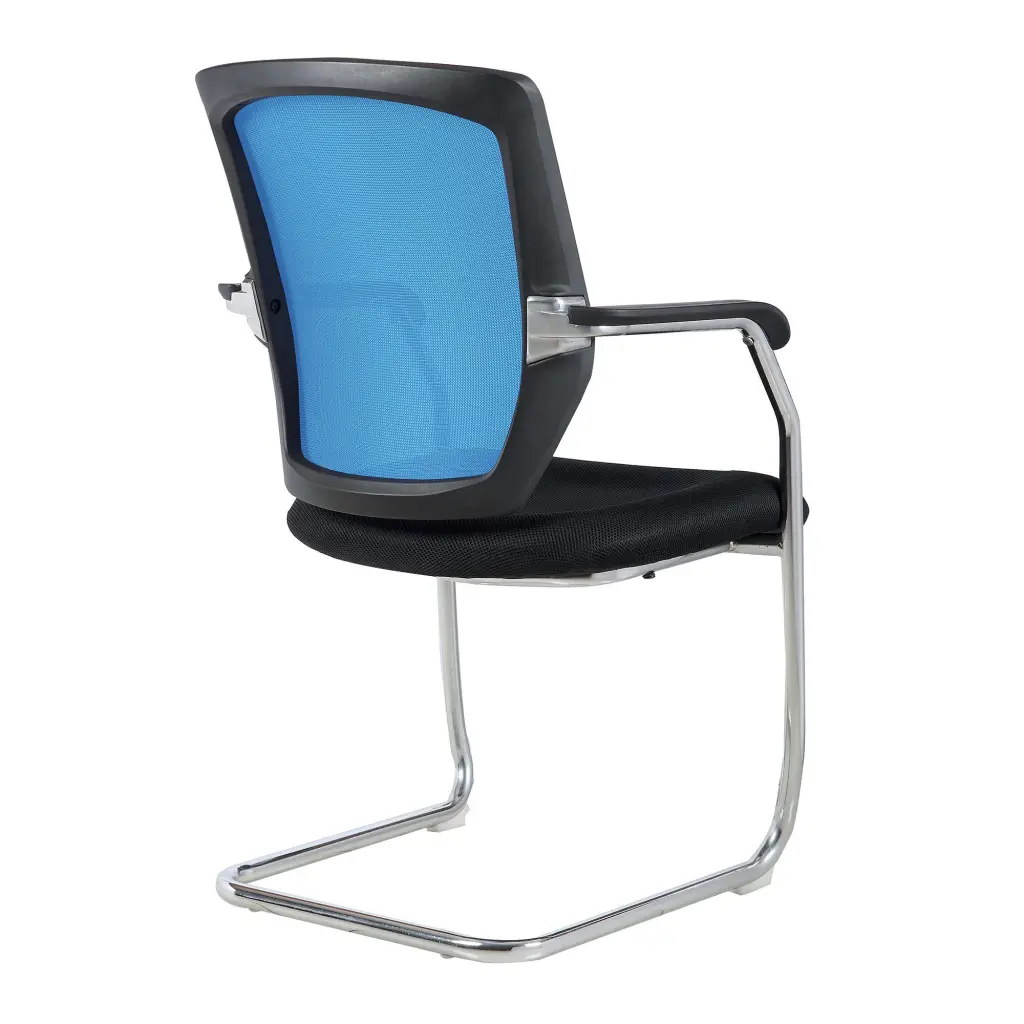 Nautilus Designs Nexus Designer Medium Back Two Tone Mesh Visitor Chair Sculptured Lumbar/Spine Support & Fixed Arms Blue - BCM/K512V/BL