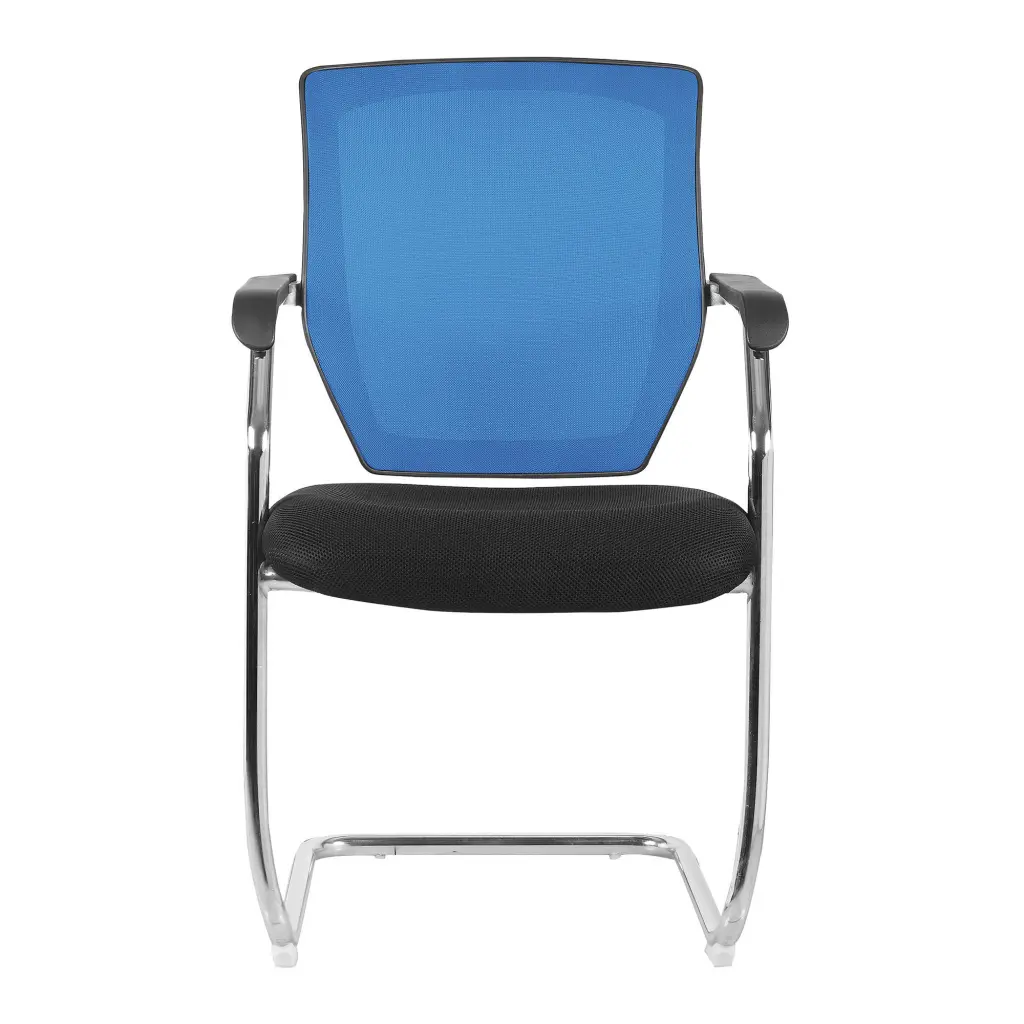 Nautilus Designs Nexus Designer Medium Back Two Tone Mesh Visitor Chair Sculptured Lumbar/Spine Support & Fixed Arms Blue - BCM/K512V/BL