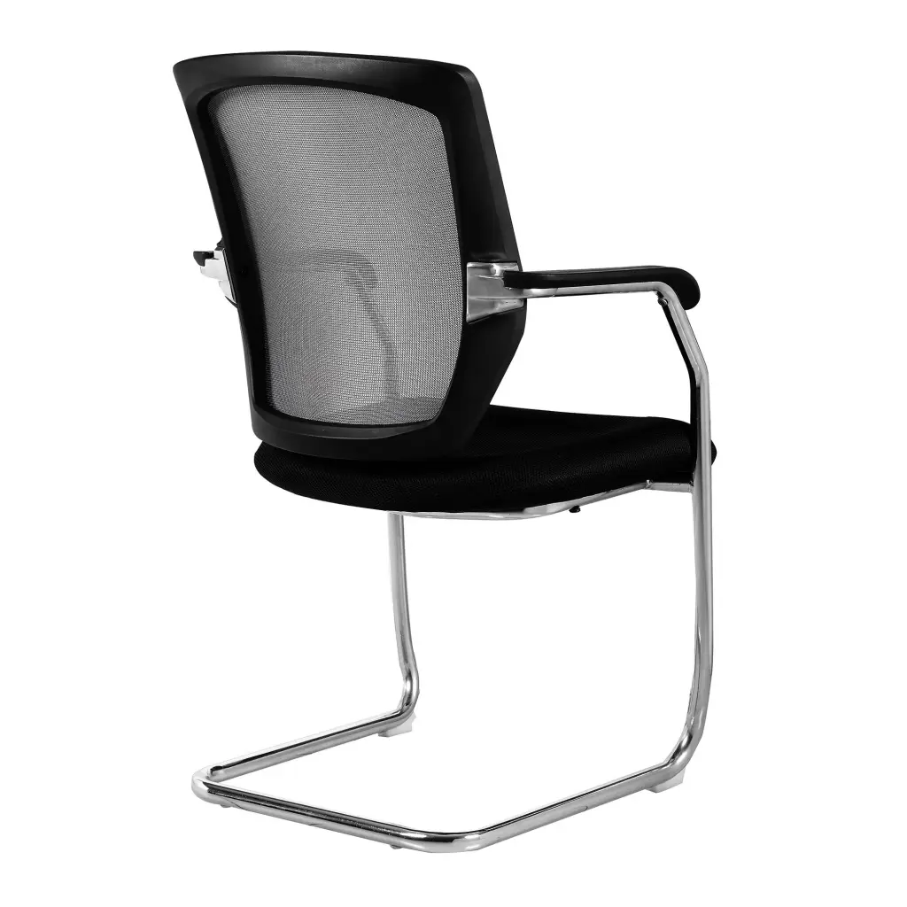 Nautilus Designs Nexus Designer Medium Back Two Tone Mesh Visitor Chair Sculptured Lumbar/Spine Support & Fixed Arms Black - BCM/K512V/BK