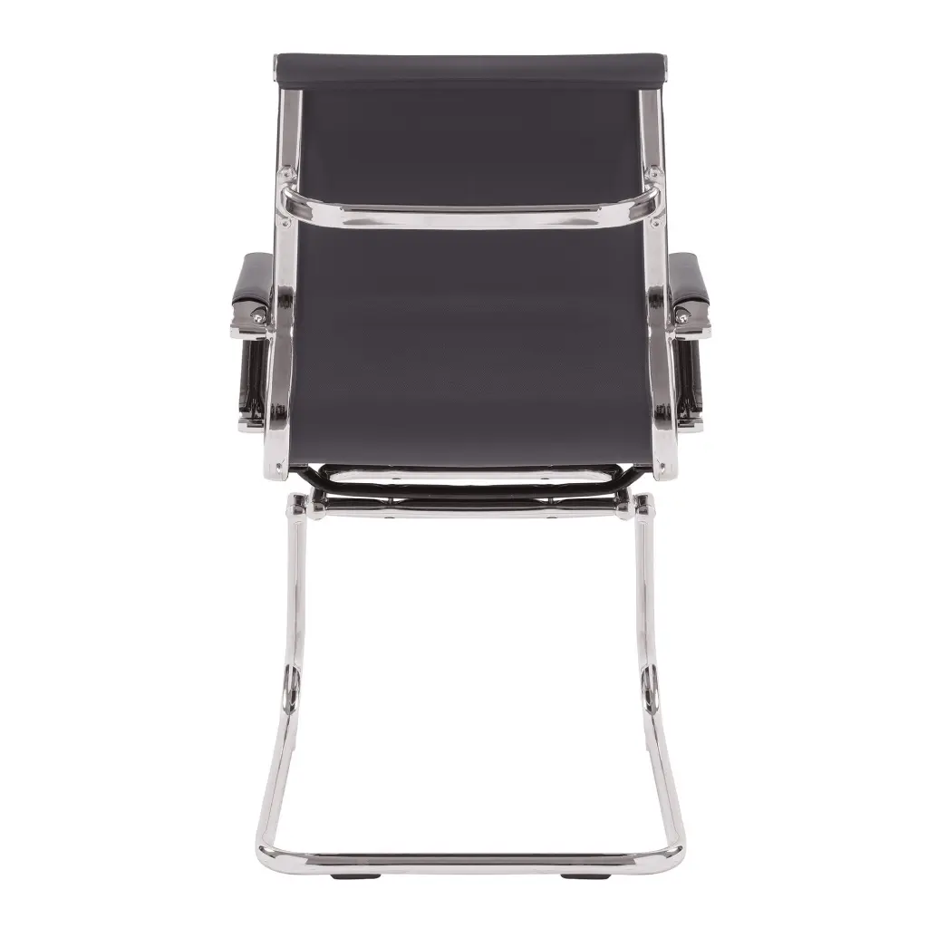 Nautilus Designs Aura Contemporary Medium Back Bonded Leather Executive Cantilever Visitor Chair With Fixed Arms Grey - BCL/8003AV/GY