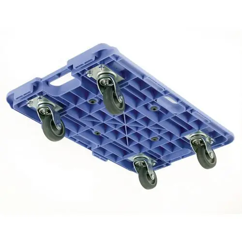 Slingsby Silentmaster Interconnecting Plastic Dolly With Integral Handle Stackable 150Kg Capacity L600 x W400 x H120mm Blue - 360660