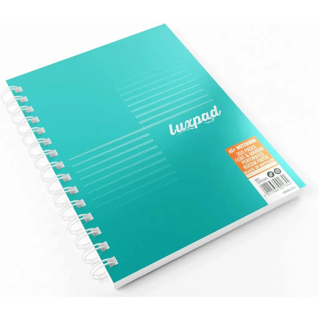 Silvine Luxpad Twin Wire FSC Notebook A5+ 200 Page Ruled With Margin Metallic Pearl Green (Pack 3) - LUXA5MT