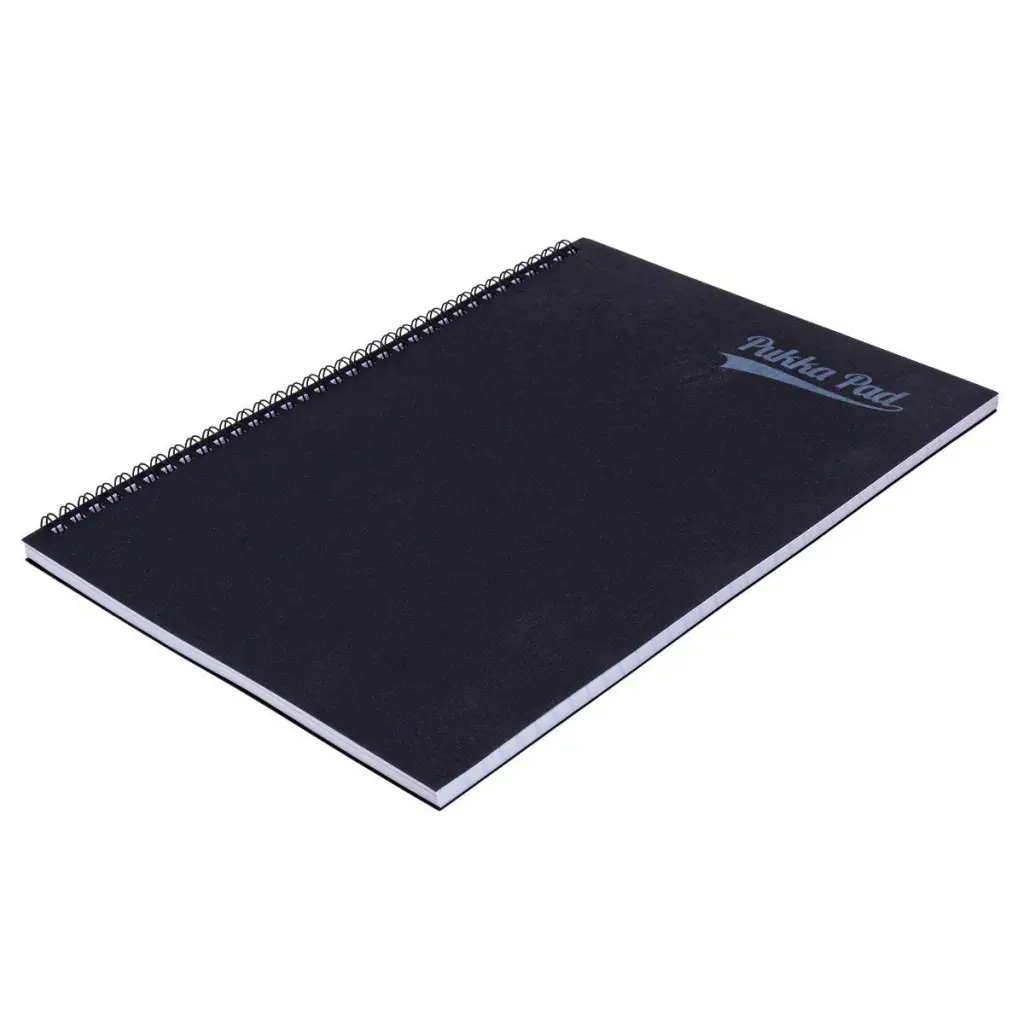 Pukka Pads Pressboard Pad A4 Wirebound Sidebound 120 Pages Feint Ruled Paper Black (Pack 10) - 7277-PRS