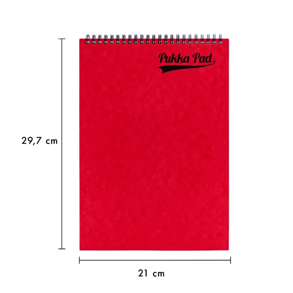 Pukka Pads Pressboard Pad A4 Wirebound Topbound 120 Pages Feint Ruled Paper Assorted Colours (Pack 10) - 7269-PRS