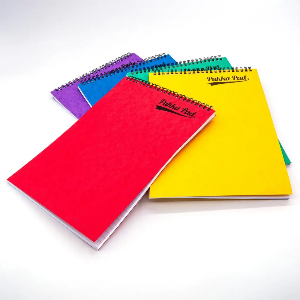 Pukka Pads Pressboard Pad A4 Wirebound Topbound 120 Pages Feint Ruled Paper Assorted Colours (Pack 10) - 7269-PRS