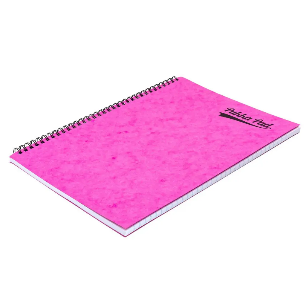 Pukka Pads Pressboard Brights Pad A4 Wirebound Sidebound 120 Pages Feint Ruled Paper Assorted Bright Colours (Pack 10) - 7268-PRS