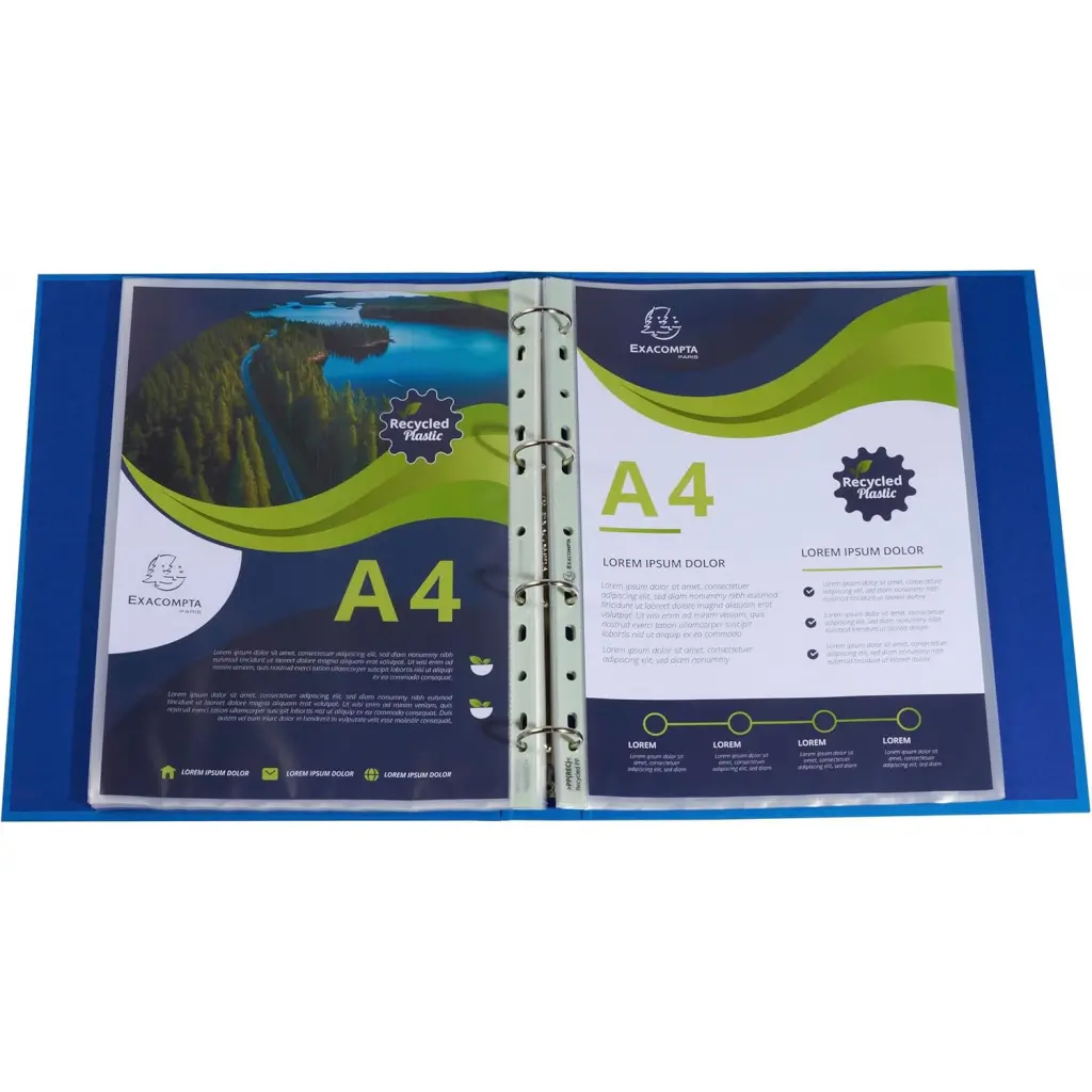 Exacompta Forever Recycled Punched Pockets A4 60 Micron PK100 - 5320E