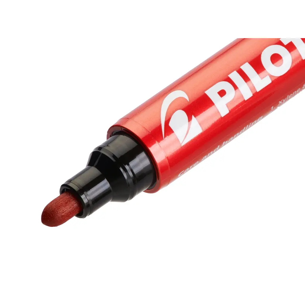 Pilot 100 Permanent Marker Bullet Tip Fine 1.0mm Line Red (Pack 12) - 4902505511103