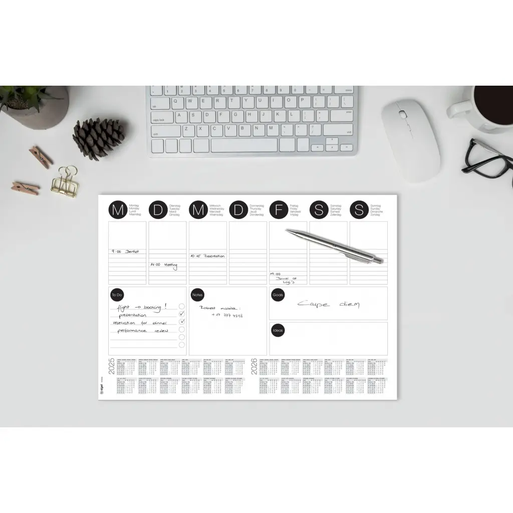 Desk Pad Weekly Planner with 2 Year Planner A3 80gsm 30 Sheets - HO506