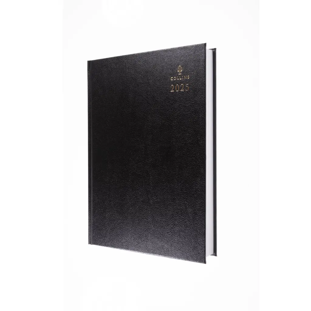 Collins 47 Desk Diary A4 2 Page per Day 2025 Black - 821378