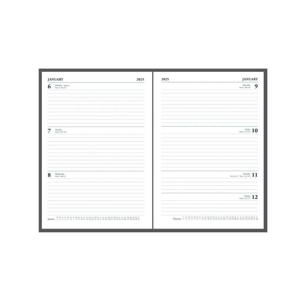 Collins 35 Desk Diary A5 Week to View 2025 Blue - 821400