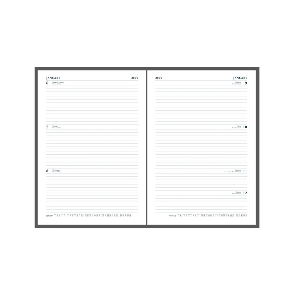 Collins 40 Desk Diary A4 Week to View 2025 Black - 821386