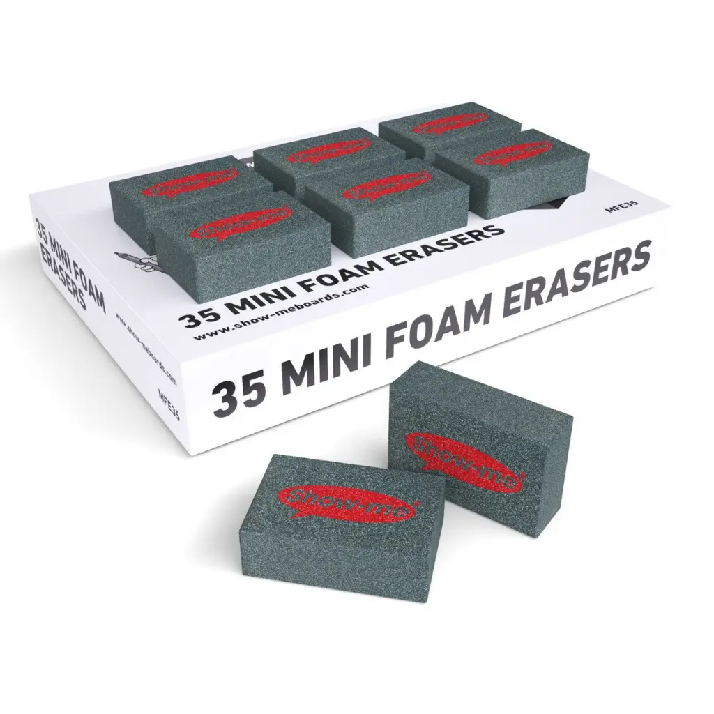 Show-me Mini Foam Whiteboard Erasers PK35 - MFE35