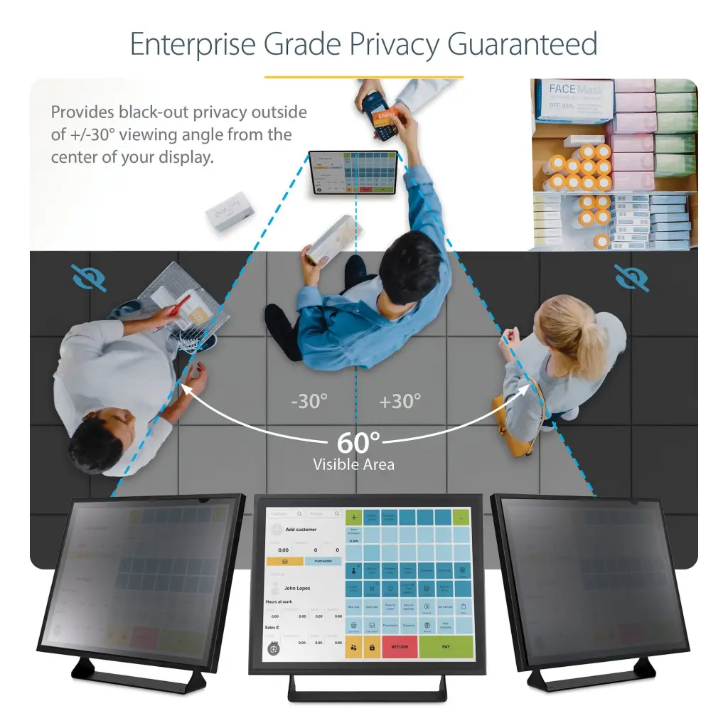 StarTech.com 17 Inch Anti-Glare Blue Light Reducing Monitor Privacy Screen